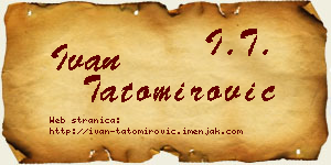 Ivan Tatomirović vizit kartica